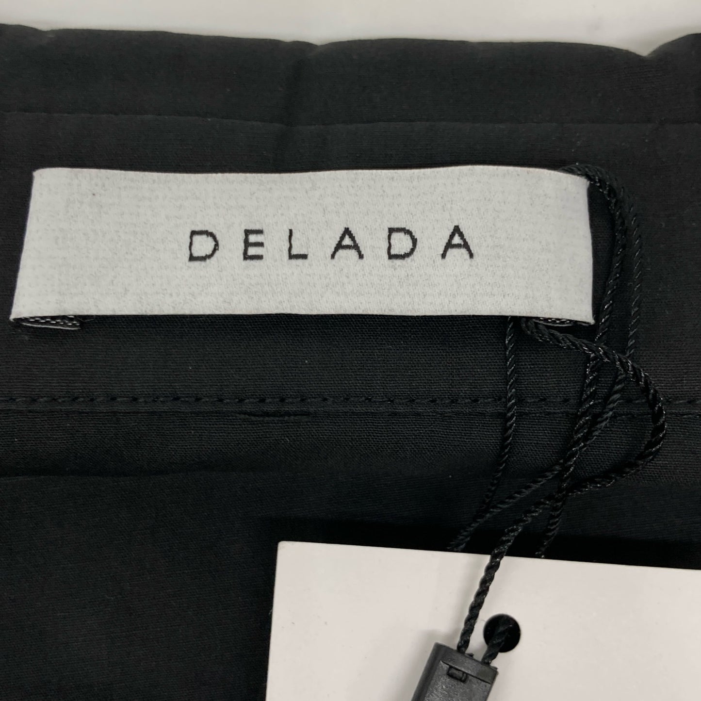 delada デラダ ブラック コットン ドッキングデザインシャツ トップス L