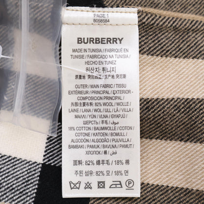 BURBERRY バーバリー 22AW ﾍﾞｰｼﾞｭ 8058584 ｳﾞｨﾝﾃｰｼﾞ ﾁｪｯｸ ﾎﾞﾀﾝ ﾌﾛﾝﾄ ｳｰﾙｼｬﾂ トップス XL