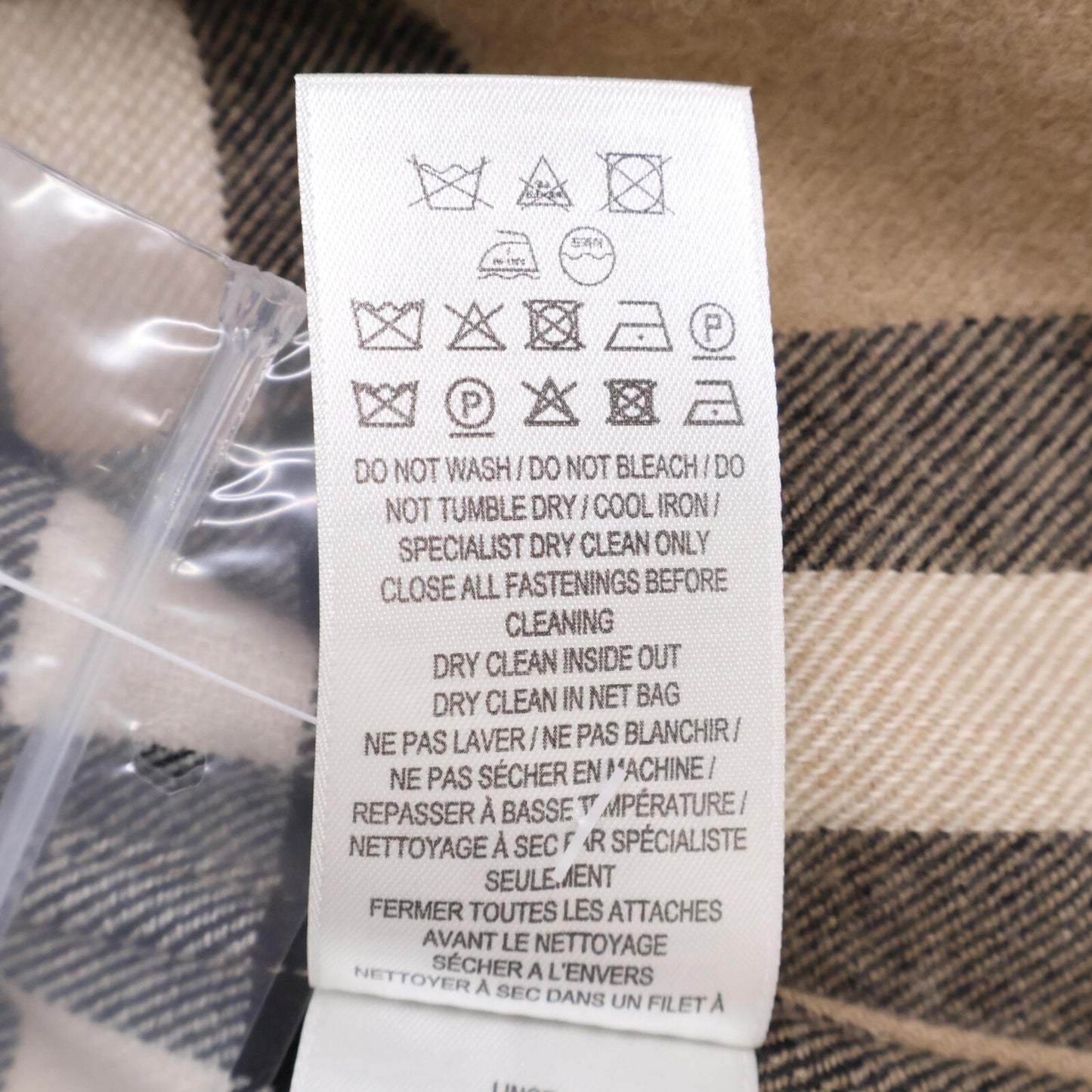 BURBERRY バーバリー 22AW ﾍﾞｰｼﾞｭ 8058584 ｳﾞｨﾝﾃｰｼﾞ ﾁｪｯｸ ﾎﾞﾀﾝ ﾌﾛﾝﾄ ｳｰﾙｼｬﾂ トップス XL