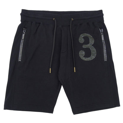 1piu1uguale3 ウノピゥウノウグァーレトレ 美品 コットン スタッズ ショートパンツ ボトムス メンズ ブラック L ボトムス L