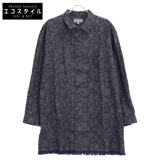 Yohji Yamamoto POUR HOMME ヨウジヤマモトプールオム 23AW HJ-B43-008 R-JQ ｲﾝｸ染め裾ﾌﾘﾝｼﾞ ﾍﾟｲｽﾞﾘｰ ｼｬﾂ トップス 2