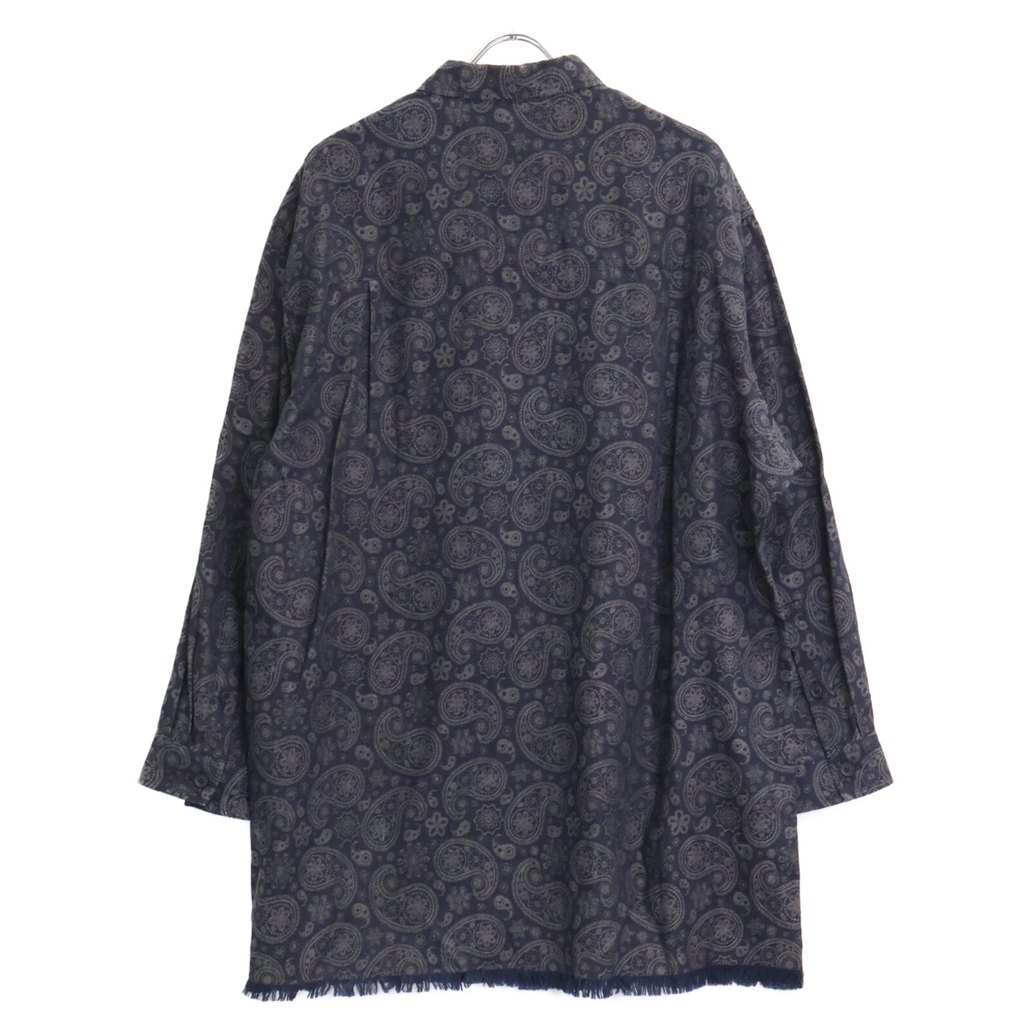 Yohji Yamamoto POUR HOMME ヨウジヤマモトプールオム 23AW HJ-B43-008 R-JQ ｲﾝｸ染め裾ﾌﾘﾝｼﾞ ﾍﾟｲｽﾞﾘｰ ｼｬﾂ トップス 2