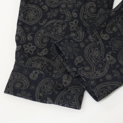 Yohji Yamamoto POUR HOMME ヨウジヤマモトプールオム 23AW HJ-B43-008 R-JQ ｲﾝｸ染め裾ﾌﾘﾝｼﾞ ﾍﾟｲｽﾞﾘｰ ｼｬﾂ トップス 2