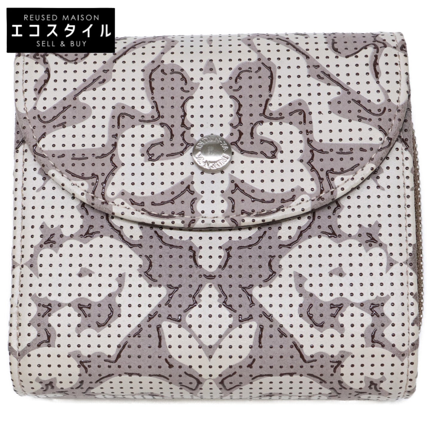 印傳屋 【新品同様】SARAMAS サラマス 札入S-21 二つ折り財布（小銭入れあり）