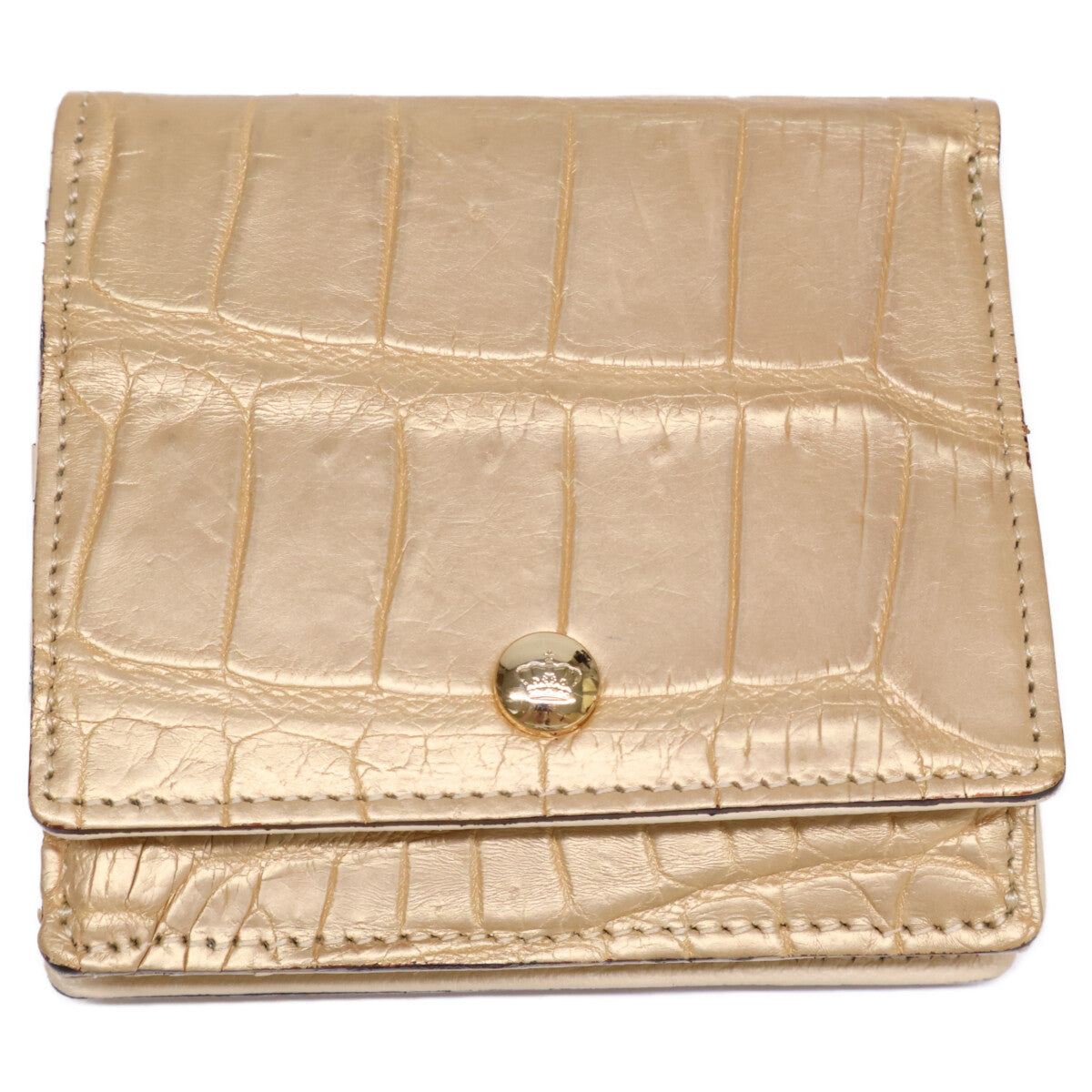 A.D.M.J. Accessoires De Mademoiselle ADMJ 型押しレザー 二つ折り財布（小銭入れあり）