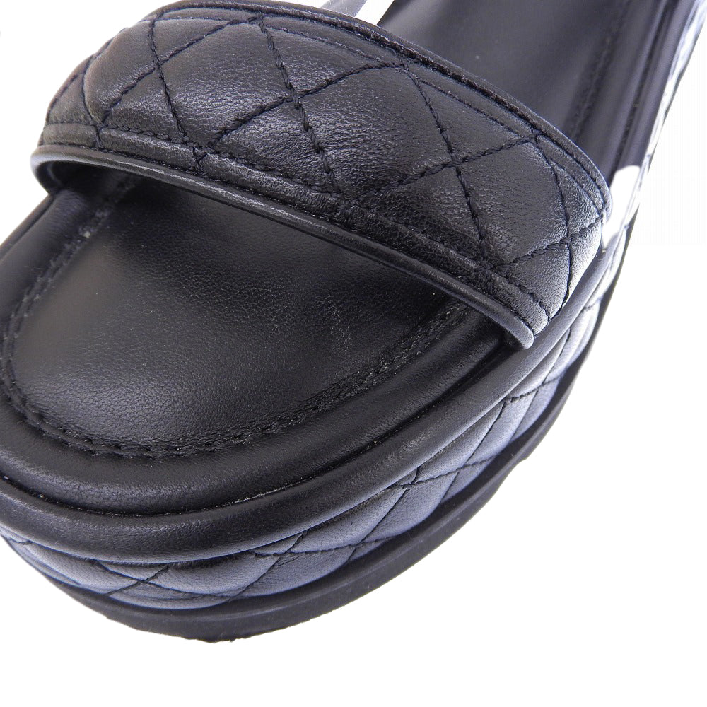 CHANEL シャネル メティエダールコレクション レザー ココマーク マトラッセ フラットフォーム ベルクロ サンダル レディース 22A G39143 パンプス 38