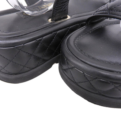 CHANEL シャネル メティエダールコレクション レザー ココマーク マトラッセ フラットフォーム ベルクロ サンダル レディース 22A G39143 パンプス 38