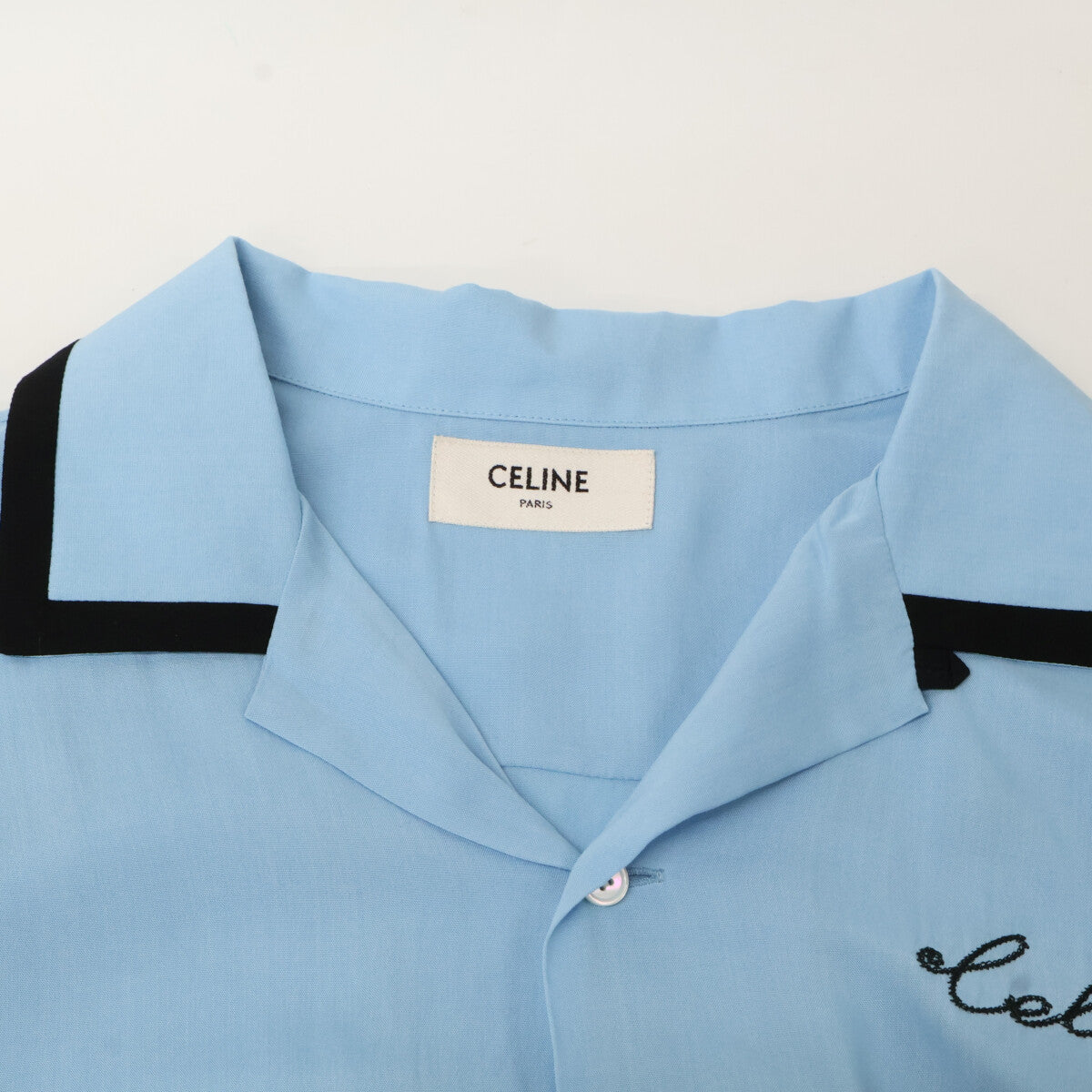 CELINE セリーヌ 2C516852C 青 ﾎﾞｰﾘﾝｸﾞｼｬﾂ トップス 37