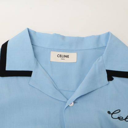 CELINE セリーヌ 2C516852C 青 ﾎﾞｰﾘﾝｸﾞｼｬﾂ トップス 37