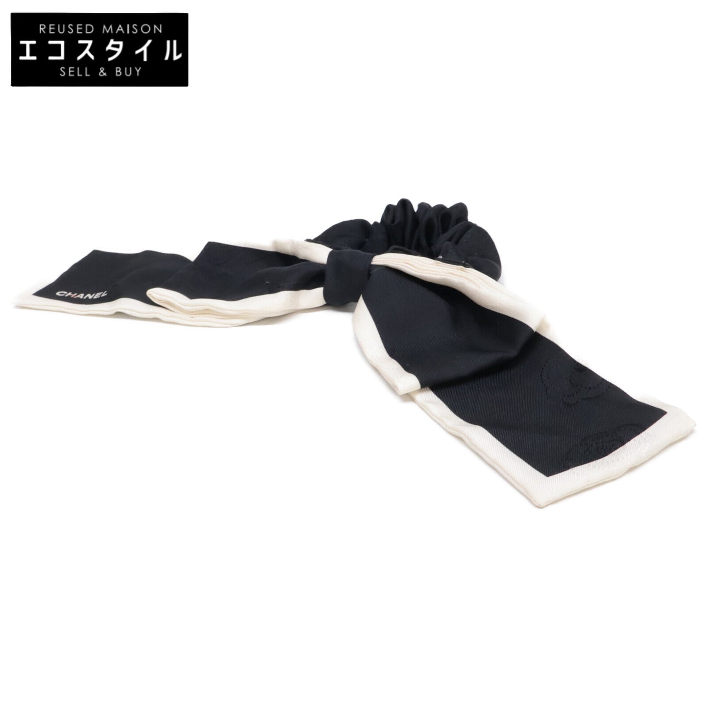 CHANEL シャネル AA7530 カメリア シルク リボン シュシュ ヘアアクセサリー