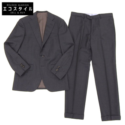 TOMORROWLAND トゥモローランド 美品 ゼニア生地 3ボタン段返り スーツ メンズ ダークグレー系 68065506001 スーツ セットアップ ―