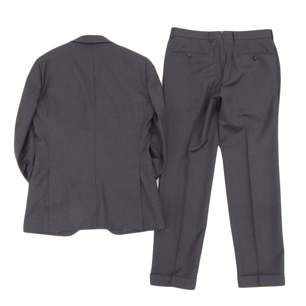 TOMORROWLAND トゥモローランド 美品 ゼニア生地 3ボタン段返り スーツ メンズ ダークグレー系 68065506001 スーツ セットアップ ―