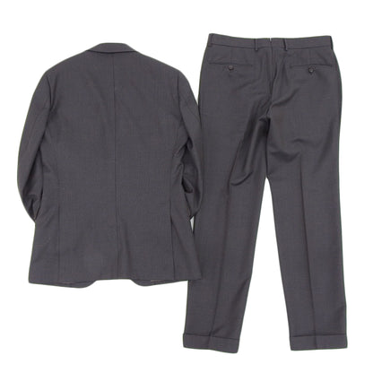 TOMORROWLAND トゥモローランド 美品 ゼニア生地 3ボタン段返り スーツ メンズ ダークグレー系 68065506001 スーツ セットアップ ―