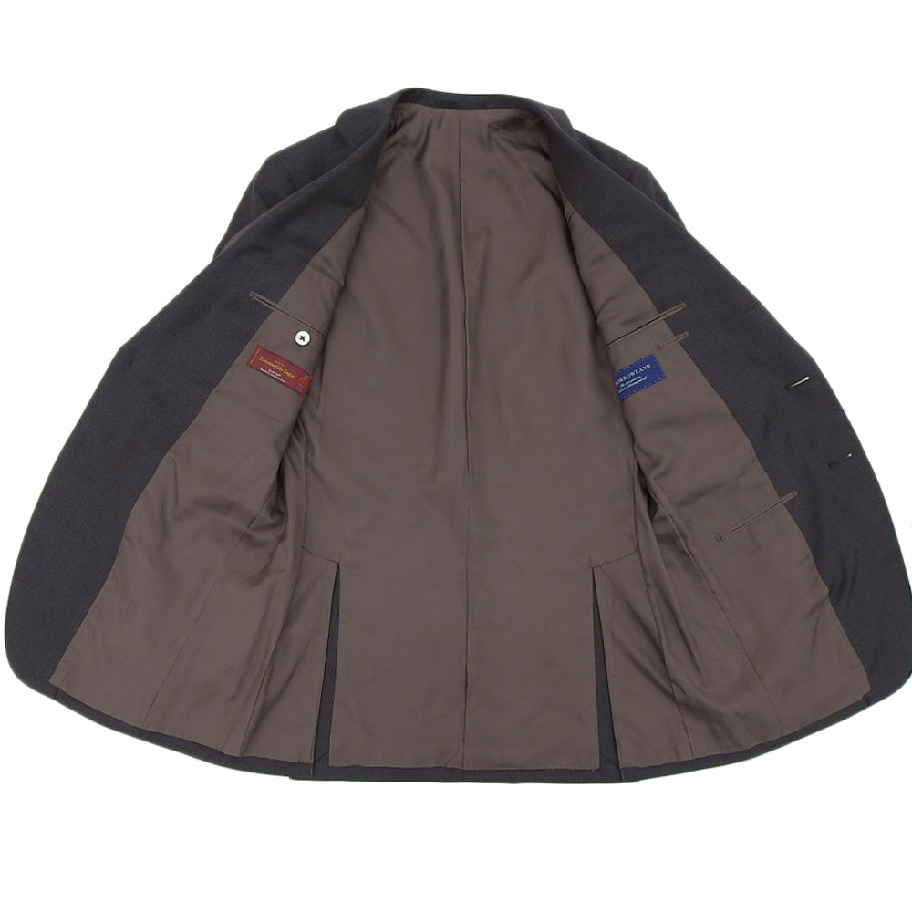 TOMORROWLAND トゥモローランド 美品 ゼニア生地 3ボタン段返り スーツ メンズ ダークグレー系 68065506001 スーツ セットアップ ―