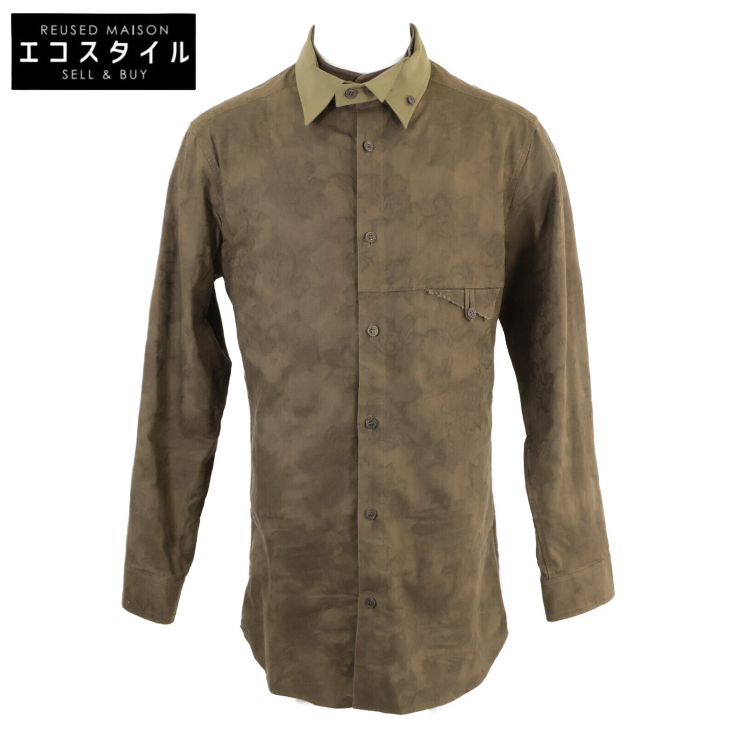 Yohji Yamamoto POUR HOMME ヨウジヤマモトプールオム HO-B71-525 24AW FLOWER JQ ARRANGED SPARE COLLAR BLOUSE トップス 3