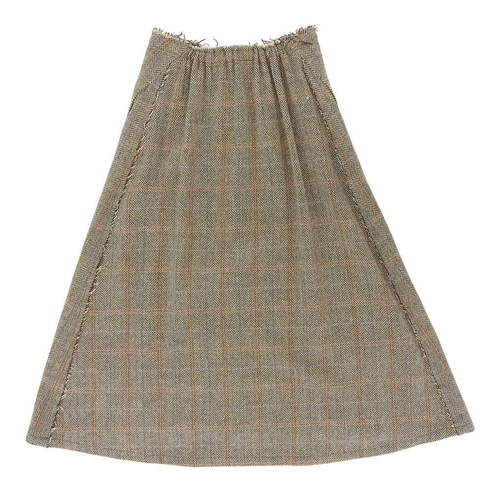 Y's ワイズ 美品 WOOL BRITISH TWEED BACK DROP SKIRT ツイード スカート レディース ブラウン 1 YE-S15-109 スカート 1