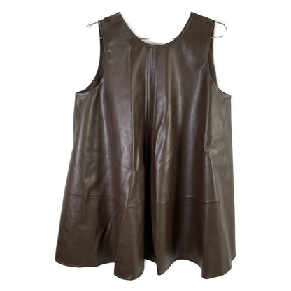 CLANE クラネ 24AW ﾌﾞﾗｳﾝ 17122ｰ4242 W FACE VEGAN LEATHER FLARE TOPS ワンピース F