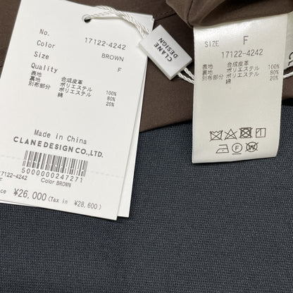 CLANE クラネ 24AW ﾌﾞﾗｳﾝ 17122ｰ4242 W FACE VEGAN LEATHER FLARE TOPS ワンピース F