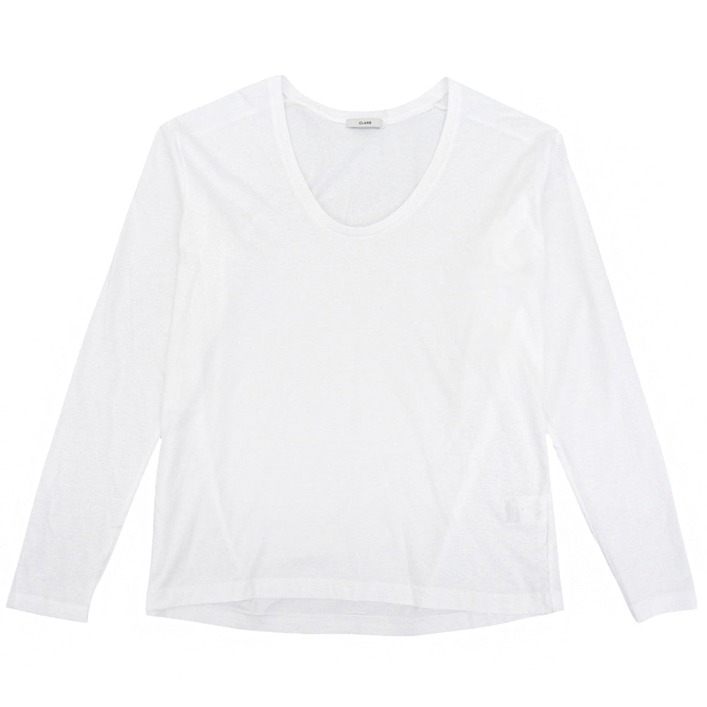 CLANE クラネ 新品同様 DEEP U NECK TOPS コットン トップス レディース ホワイト 1 17105ー1192 24AW トップス 1