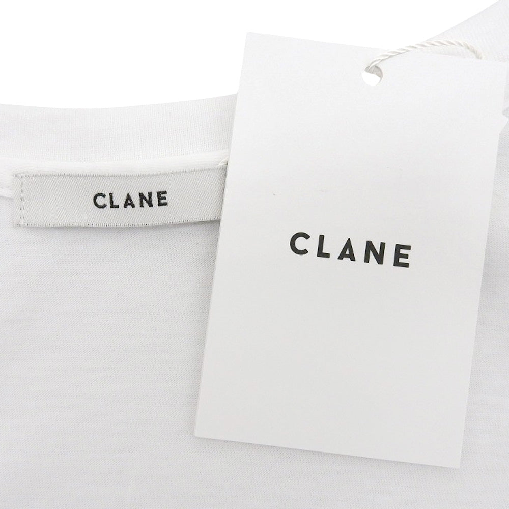 CLANE クラネ 新品同様 DEEP U NECK TOPS コットン トップス レディース ホワイト 1 17105ー1192 24AW トップス 1