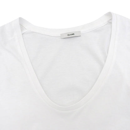 CLANE クラネ 新品同様 DEEP U NECK TOPS コットン トップス レディース ホワイト 1 17105ー1192 24AW トップス 1