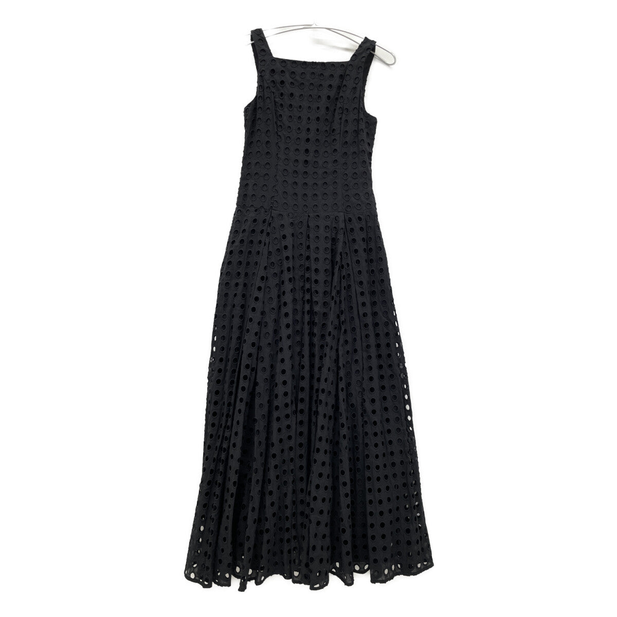 CLANE クラネ 24SS ﾌﾞﾗｯｸ 16112-5272 ﾎｰﾙﾄﾞｯﾄｷｬﾐｿｰﾙﾜﾝﾋﾟｰｽ ワンピース 0