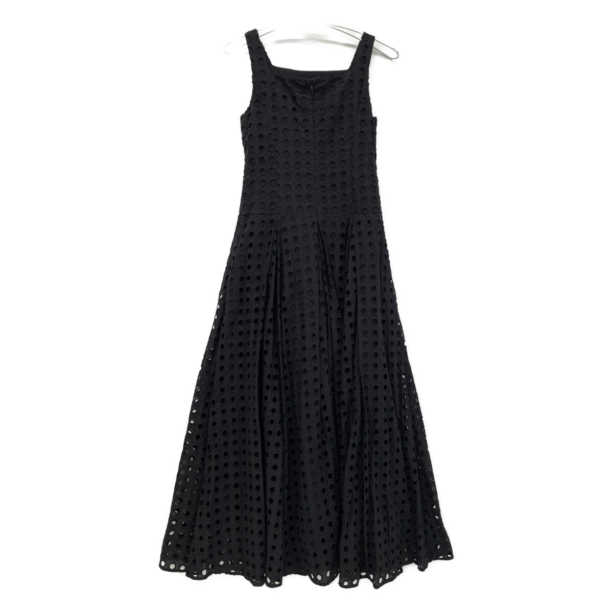 CLANE クラネ 24SS ﾌﾞﾗｯｸ 16112-5272 ﾎｰﾙﾄﾞｯﾄｷｬﾐｿｰﾙﾜﾝﾋﾟｰｽ ワンピース 0