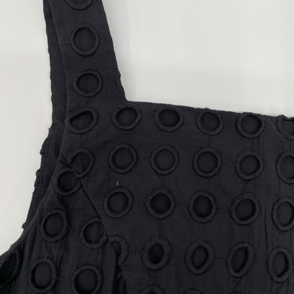 CLANE クラネ 24SS ﾌﾞﾗｯｸ 16112-5272 ﾎｰﾙﾄﾞｯﾄｷｬﾐｿｰﾙﾜﾝﾋﾟｰｽ ワンピース 0