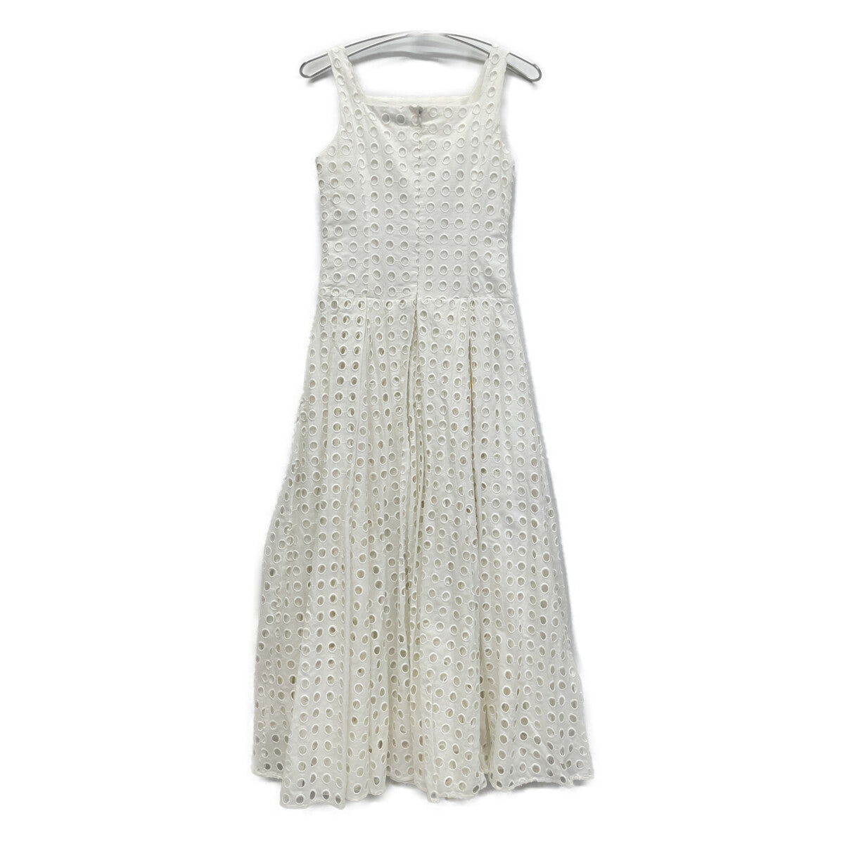 CLANE クラネ 24SS ﾎﾜｲﾄ 16112-5272 ﾎｰﾙﾄﾞｯﾄｷｬﾐｿｰﾙﾜﾝﾋﾟｰｽ ワンピース 0