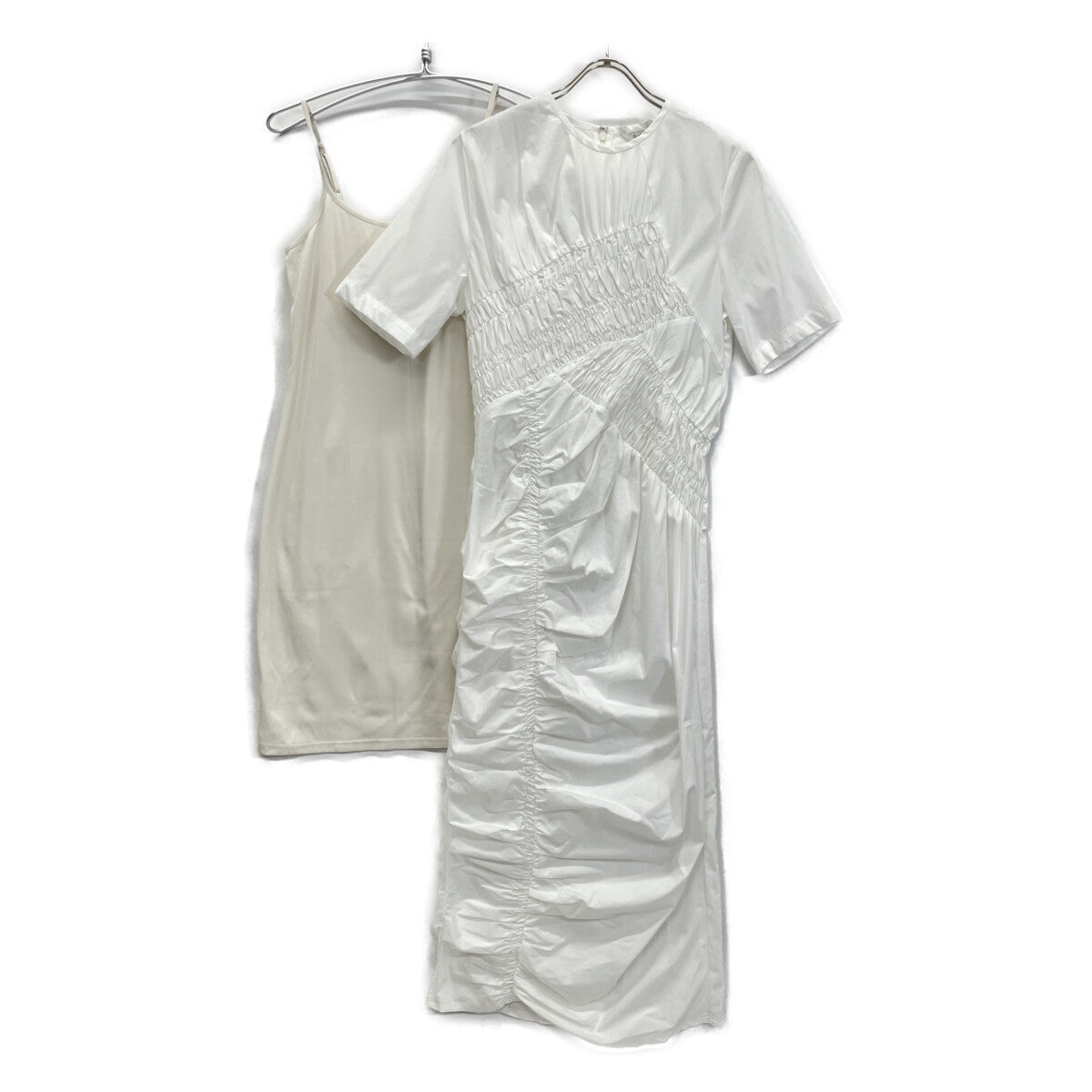 CLANE クラネ 25SS 18112-5182 ﾎﾜｲﾄ RANDOM SHIRRING ONEPIECE ワンピース 1