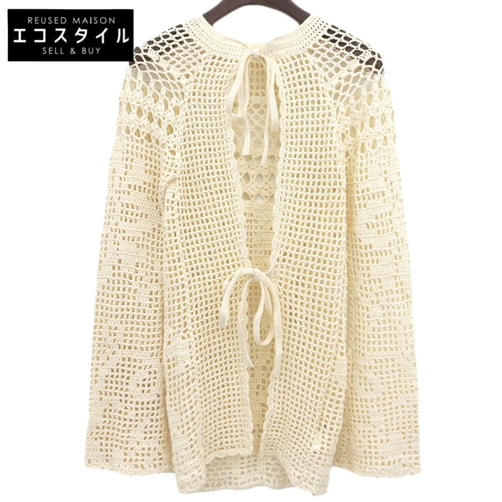 CLANE クラネ 新品同様 バックオープン クロシェニット トップス レディース ベージュ F 18106-2272 25SS トップス F