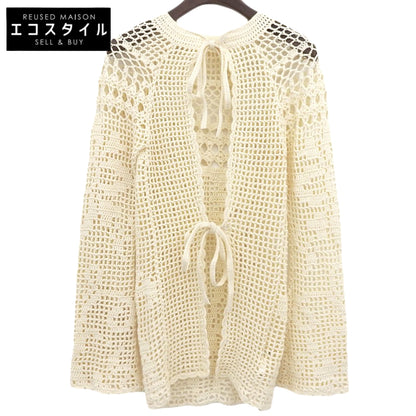 CLANE クラネ 新品同様 バックオープン クロシェニット トップス レディース ベージュ F 18106-2272 25SS トップス F