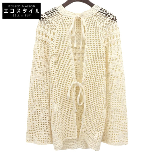 CLANE クラネ 新品同様 バックオープン クロシェニット トップス レディース ベージュ F 18106-2272 25SS トップス F