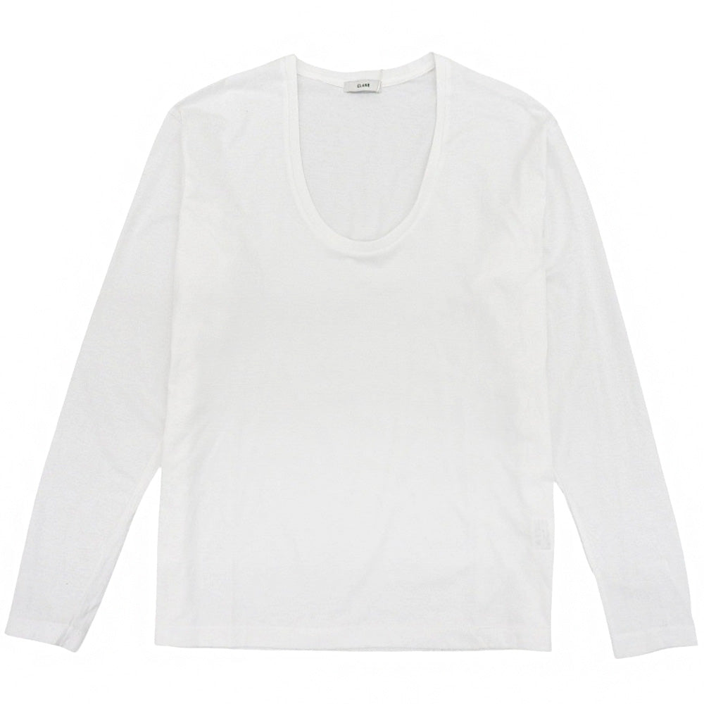 CLANE クラネ 新品同様 Uネックロングスリーブカットソー トップス レディース ホワイト 1 17105-1192 24AW トップス 1