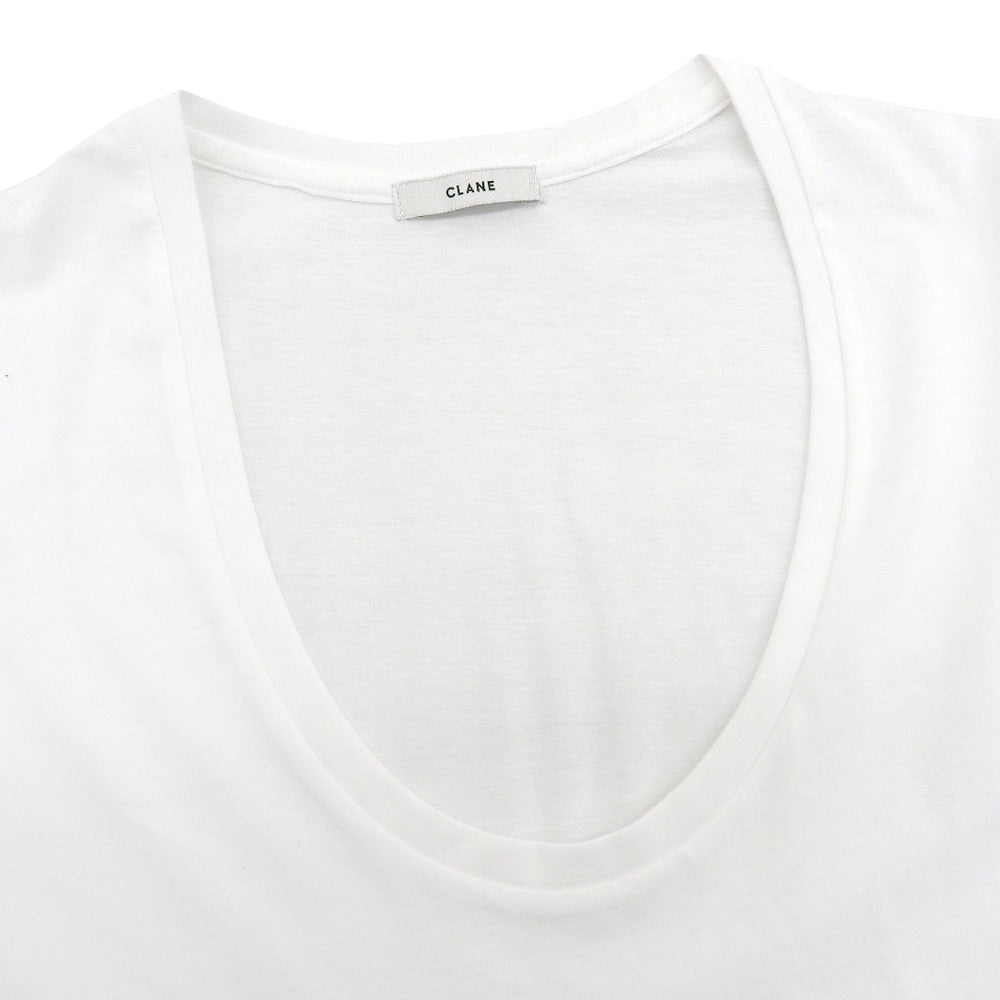 CLANE クラネ 新品同様 Uネックロングスリーブカットソー トップス レディース ホワイト 1 17105-1192 24AW トップス 1