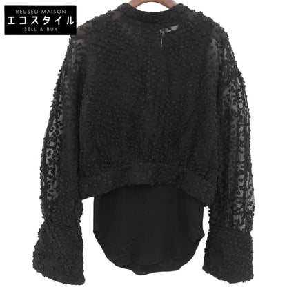 CLANE クラネ 新品同様 SNOW DOT JACQUARD TOPS インナー付 トップス レディース ブラック 1 15122ー4122 23AW トップス 1