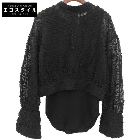 CLANE クラネ 新品同様 SNOW DOT JACQUARD TOPS インナー付 トップス レディース ブラック 1 15122ー4122 23AW トップス 1