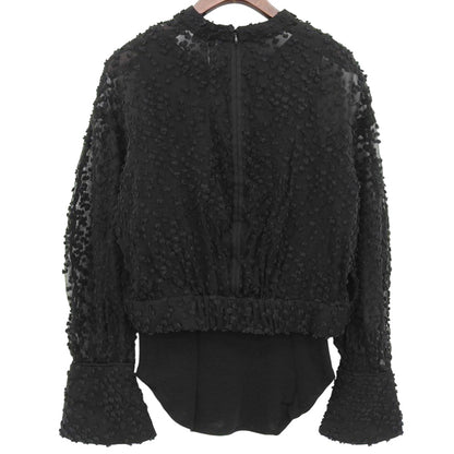CLANE クラネ 新品同様 SNOW DOT JACQUARD TOPS インナー付 トップス レディース ブラック 1 15122ー4122 23AW トップス 1