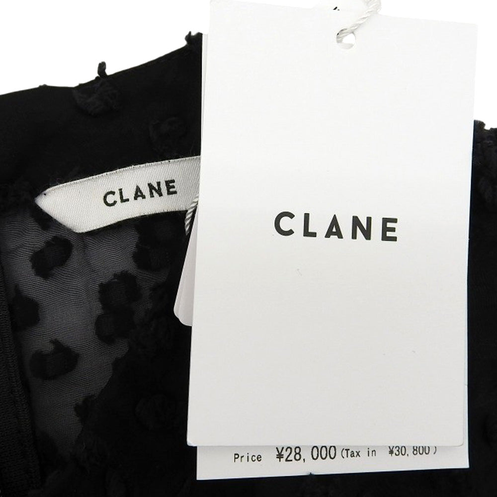 CLANE クラネ 新品同様 SNOW DOT JACQUARD TOPS インナー付 トップス レディース ブラック 1 15122ー4122 23AW トップス 1