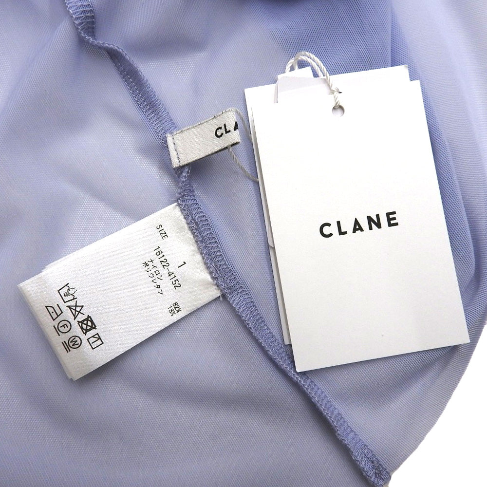 CLANE クラネ 新品同様 SHEER MESH CURVE SLEEVE TOPS トップス レディース ブルー 1 16122-4152 24SS トップス 1