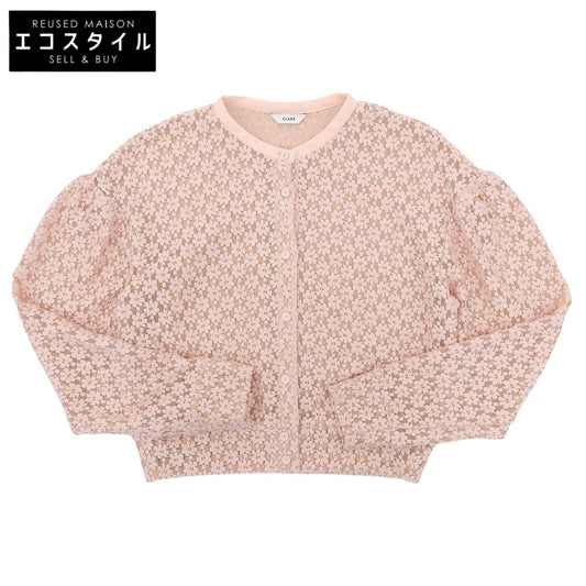 CLANE クラネ 美品 3Dフラワーレースカーディガン トップス レディース ピンク 1 12122ー4002 トップス 1