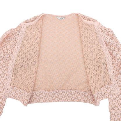CLANE クラネ 美品 3Dフラワーレースカーディガン トップス レディース ピンク 1 12122ー4002 トップス 1