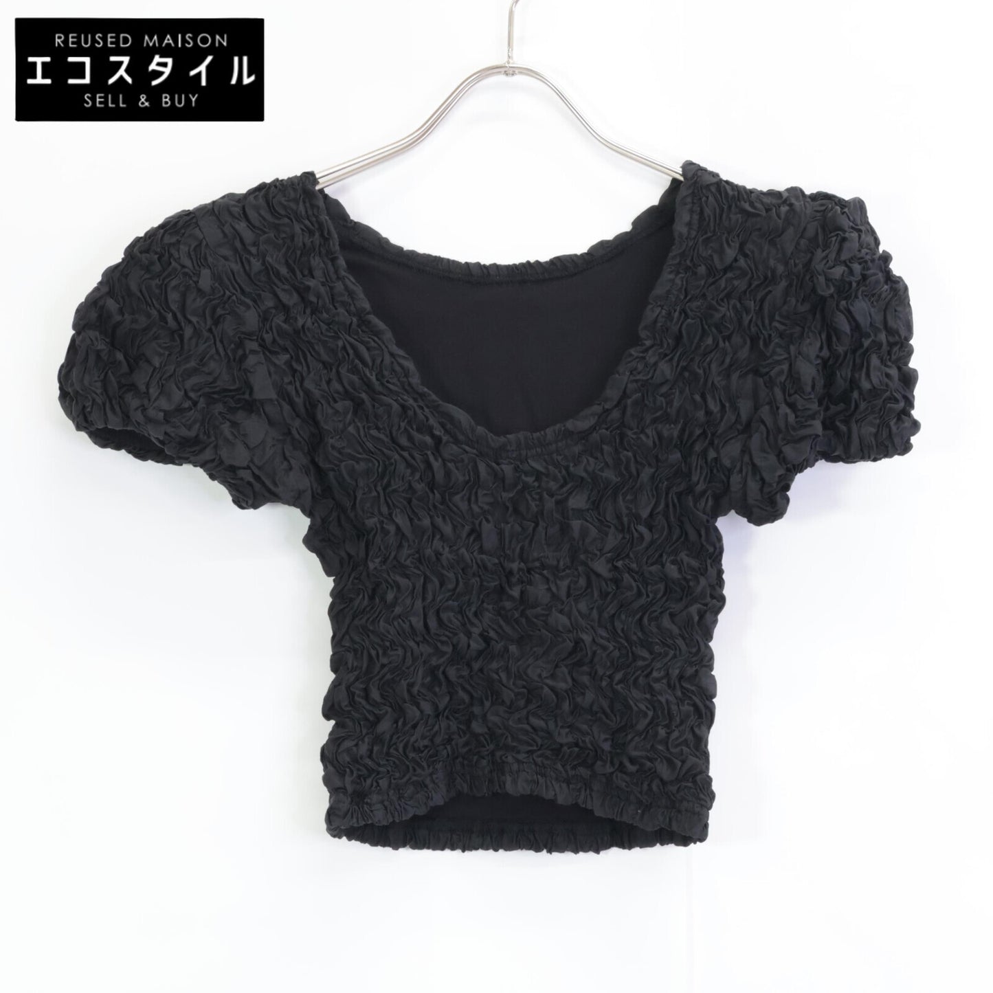 CLANE クラネ 25SS ﾌﾞﾗｯｸ 18105-1252 W FACE SHIRRING TOPS トップス 1