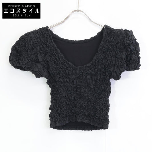 CLANE クラネ 25SS ﾌﾞﾗｯｸ 18105-1252 W FACE SHIRRING TOPS トップス 1