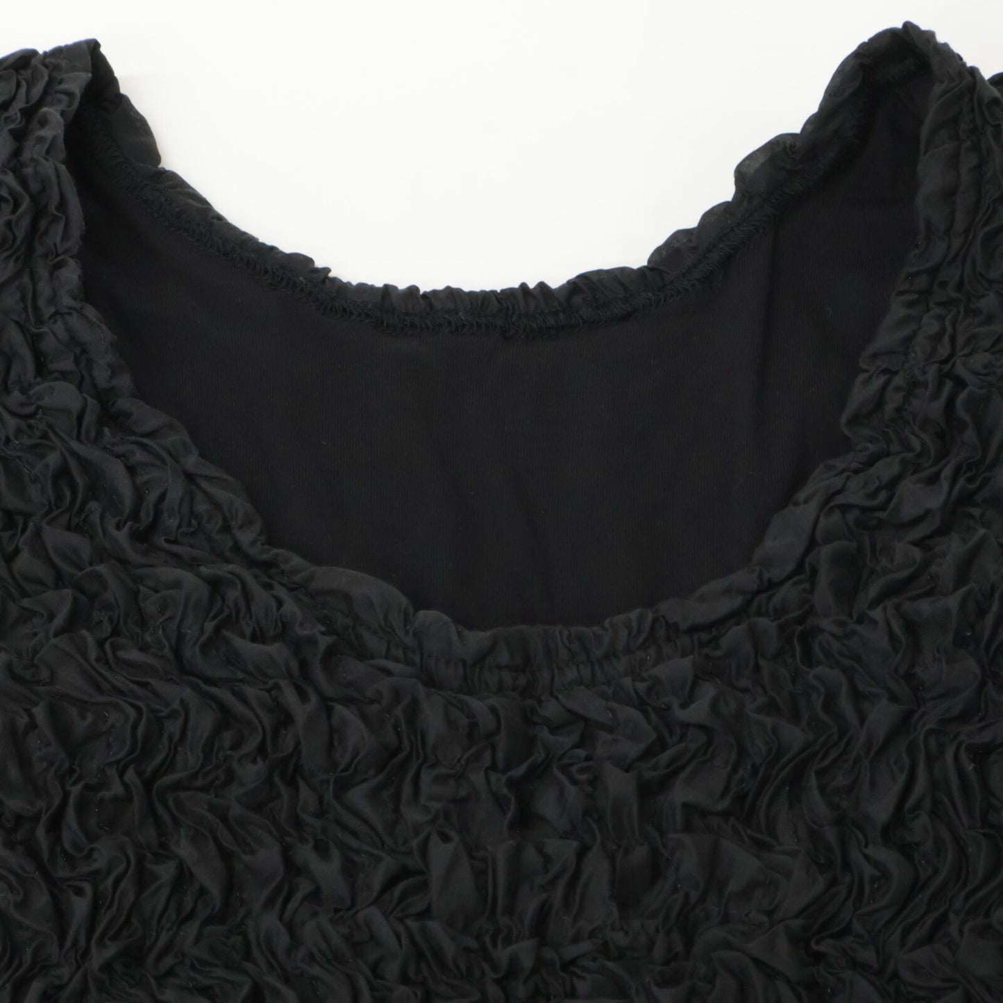 CLANE クラネ 25SS ﾌﾞﾗｯｸ 18105-1252 W FACE SHIRRING TOPS トップス 1