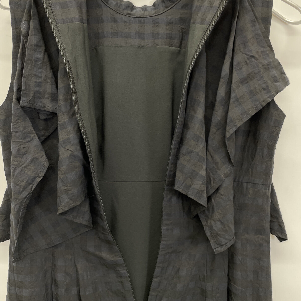 CLANE クラネ 23SS ﾌﾞﾗｯｸ 14112ｰ5262 ｷﾞﾝｶﾞﾑﾁｪｯｸ HANDKERCHIEF ONE PIECE ワンピース 0