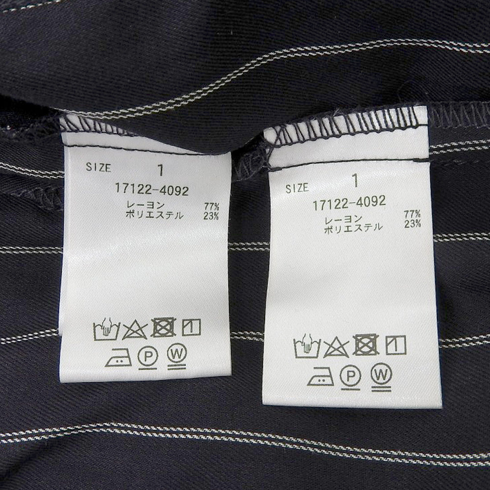 CLANE クラネ 美品 アレンジ ストライプ トップス レディース ネイビー 1 17122ー4092 24AW スーツ セットアップ 1