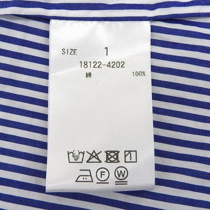 CLANE クラネ 美品 HALF SLEEVE HUGE SHIRTS コットン トップス レディース ブルー×ホワイト 1 18122ー4202 25SS トップス 1