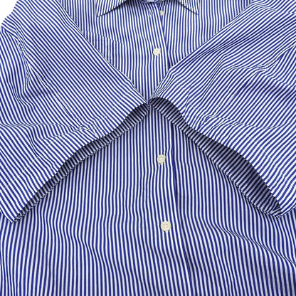 CLANE クラネ 美品 HALF SLEEVE HUGE SHIRTS コットン トップス レディース ブルー×ホワイト 1 18122ー4202 25SS トップス 1