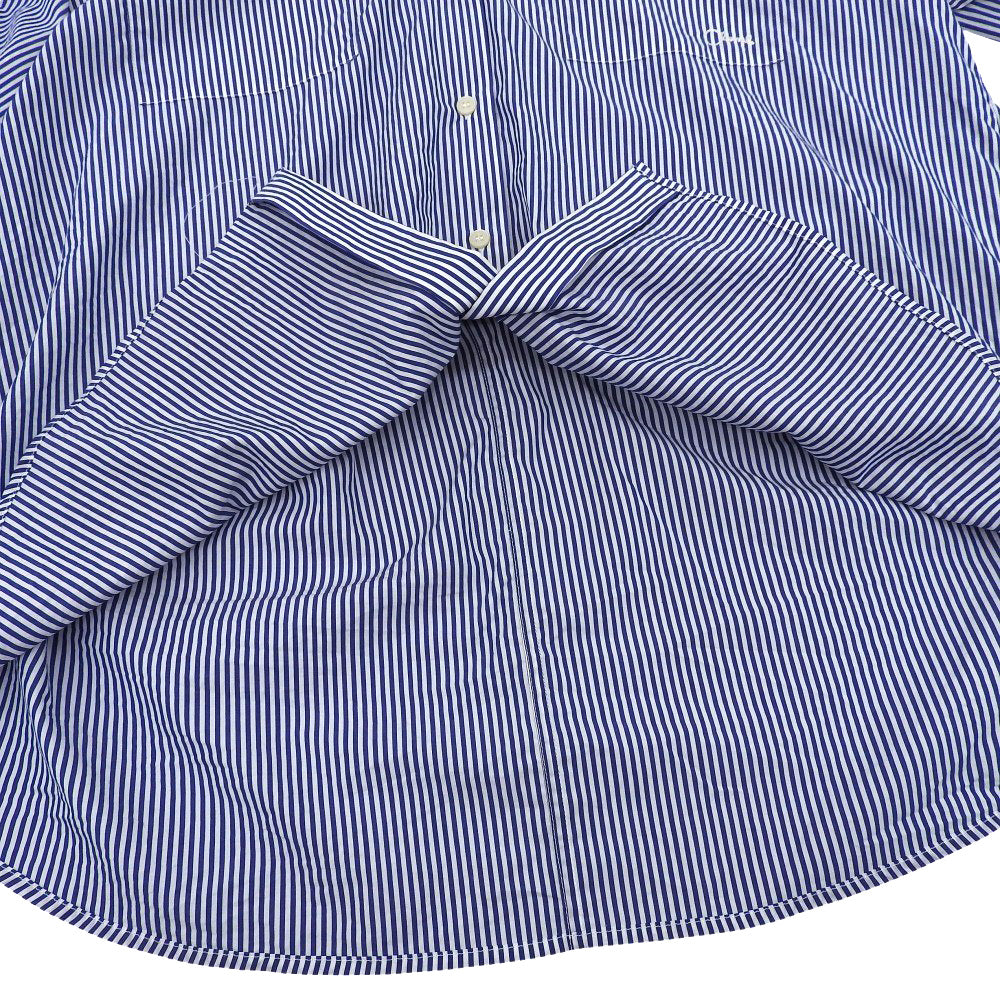 CLANE クラネ 美品 HALF SLEEVE HUGE SHIRTS コットン トップス レディース ブルー×ホワイト 1 18122ー4202 25SS トップス 1